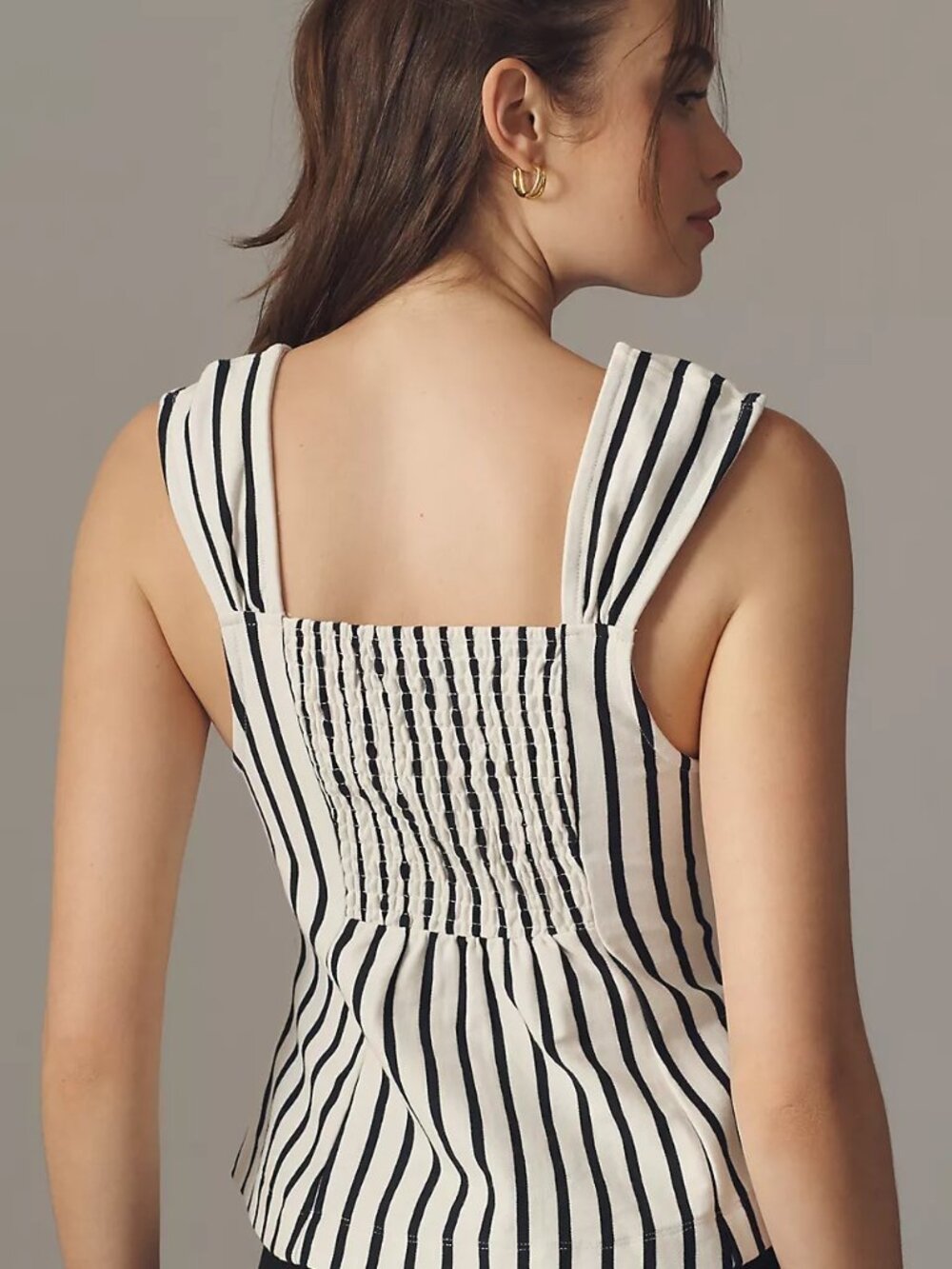 Anthropologie Maeve V-Neck Fit-and-Flare Striped Tank Size XL - Picture 2 of 6